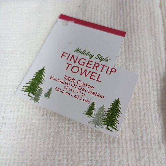 CHRISTMAS Snowmen Fingertip Towels Pair 100% Cotton 12x17 NWT - Picture 5 of 7